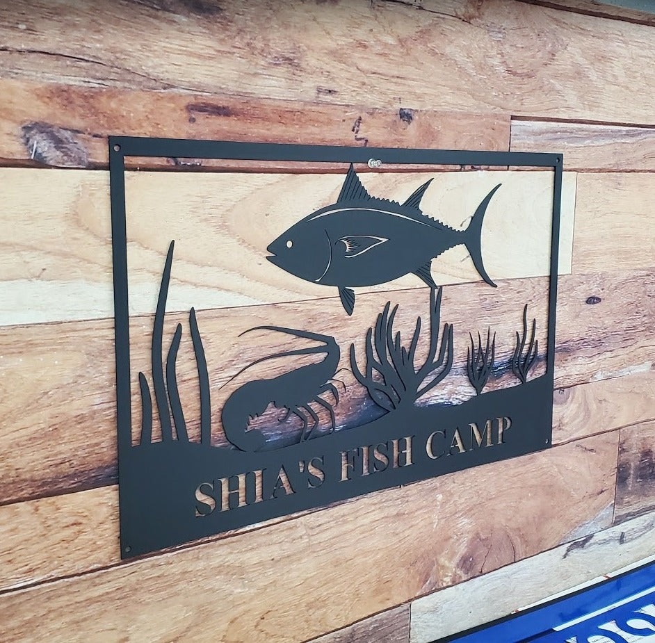 Fish Scene With Lobster, Tuna-advanced-metal-art.myshopify.com