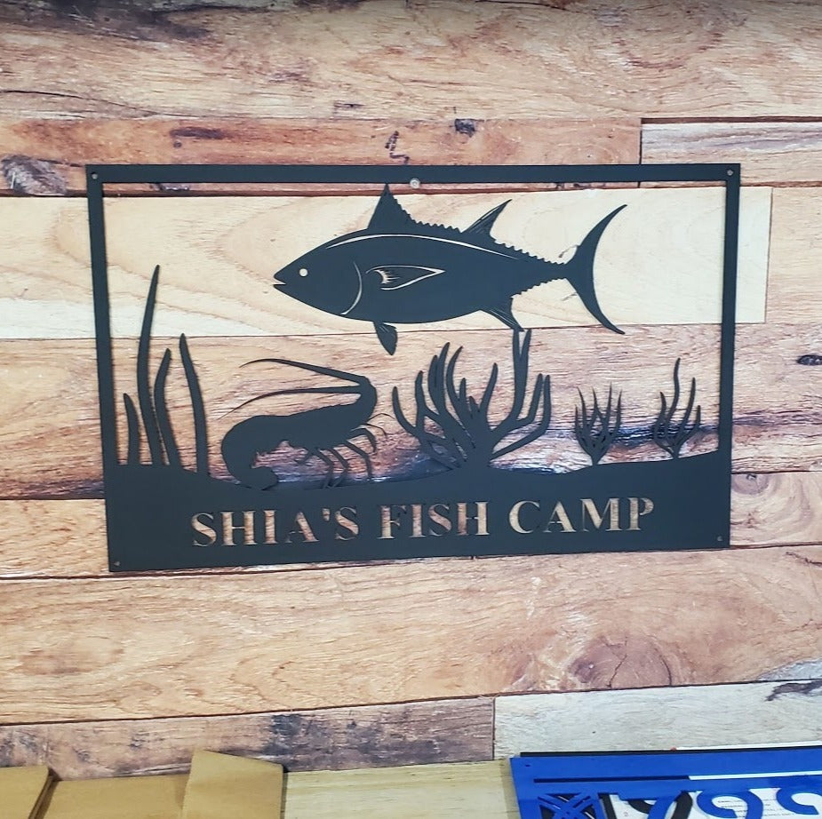 Fish Scene With Lobster, Tuna-advanced-metal-art.myshopify.com