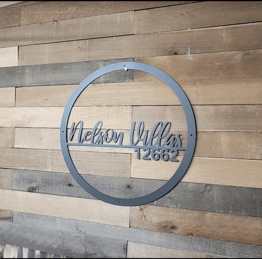 Round Double Name Sign