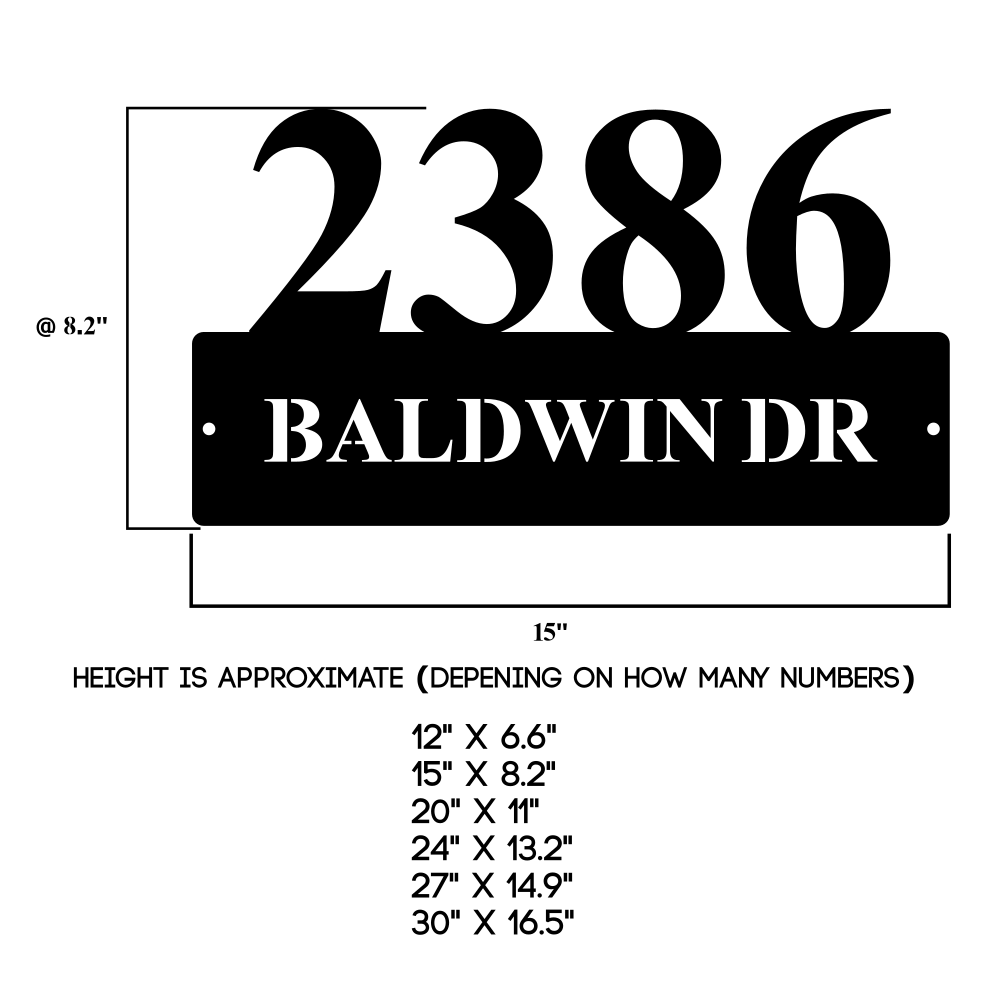 Horizontal Solid Address Plaque-advanced-metal-art.myshopify.com