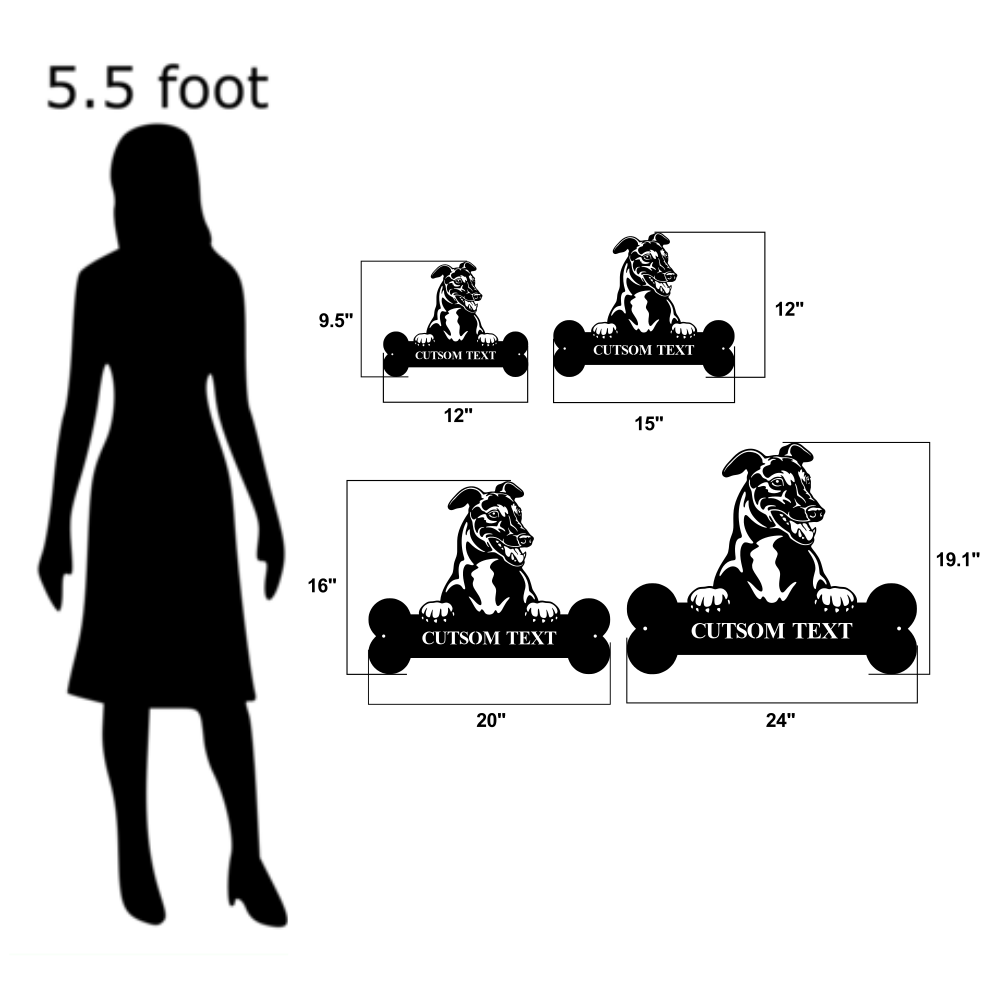 Dog Peeking Over Bone - Optional Yard Stakes-advanced-metal-art.myshopify.com